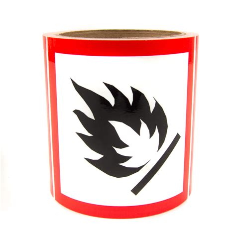 GHS Labels - Flammable - 4" x 4" - Roll of 100