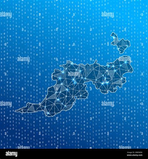 Network map of Guana Island. Island digital connections map. Technology ...