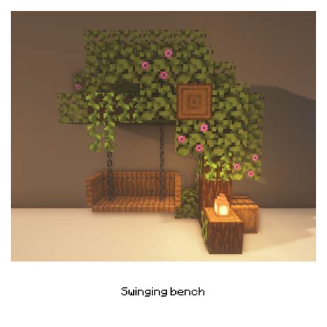 Swinging bench - Minecraft ideas | Easy minecraft houses, Minecraft ...