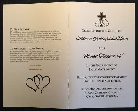 Catholic Wedding Program Template