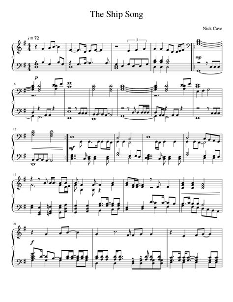 The Ship Song Sheet music for Piano (Solo) | Musescore.com