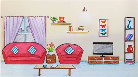 Living Room Drawing at PaintingValley.com | Explore collection of ...