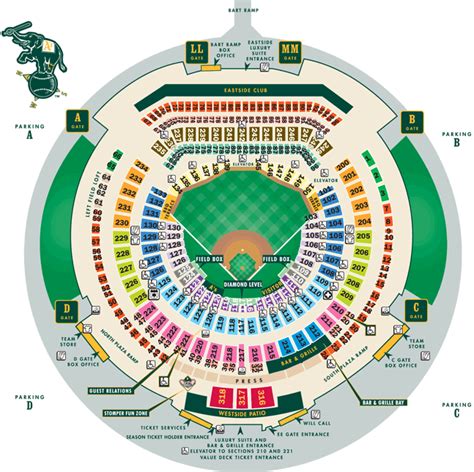 Printable Seating Chart | Seating charts, Oakland athletics, Season ticket