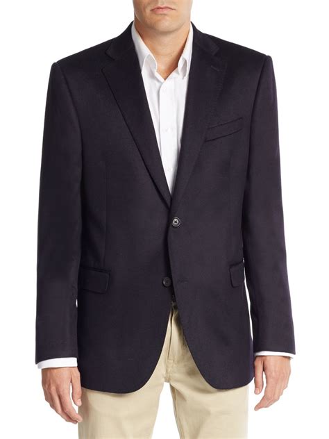 Saks fifth avenue Slim-fit Cashmere Blazer in Blue for Men | Lyst