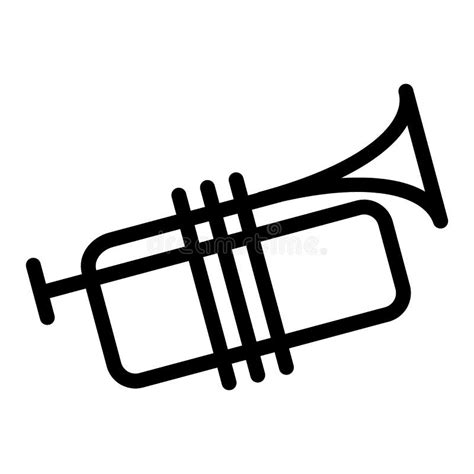 Outline Trombone Vector Icon. Isolated Black Simple Line Element ...