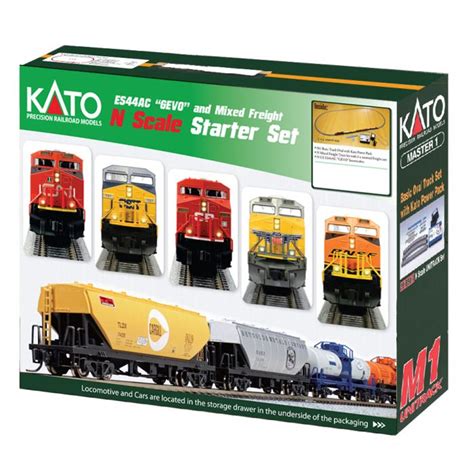 106-0020 KATO N Unitrack GE ES44AC GEVO, Mixed Freight Starter Set, Canadian National