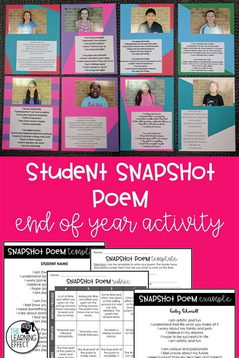 Students write a creative snapshot poem about themselves with this fun ...