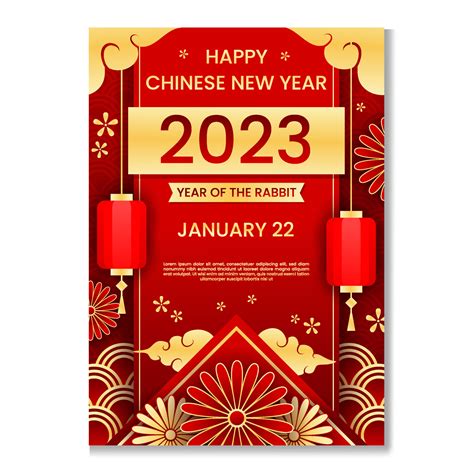 Chinese New Year 2023 Poster Template 14966544 Vector Art at Vecteezy