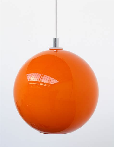 Vintag Orange Glass Lamp Shade Retro 1960's