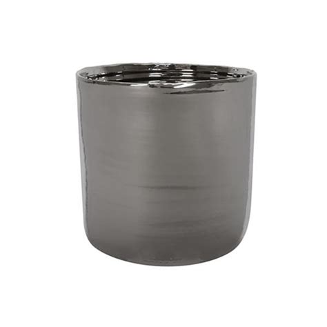 Ceramic Flower Pot - Silver