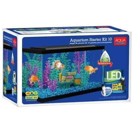 Aqua Culture 10 Gallon Aquarium Starter Kit with LED - Walmart.com