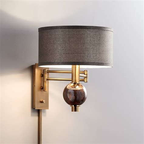 Gold, Mid-Century, Plug-In Wall Lamps | Lamps Plus