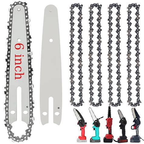 Buy 5 Pieces 6 Inch Mini Chainsaw Chain With 2 Pcs Replacement Saw ...