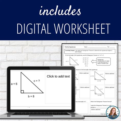 Finding the Hypotenuse - Pythagorean Theorem - Miss Kuiper's Classroom
