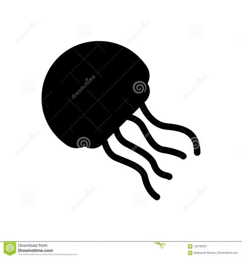 Jellyfish Silhouette Icon, Vector Illustration Stock Vector - Illustration of nature, gray ...