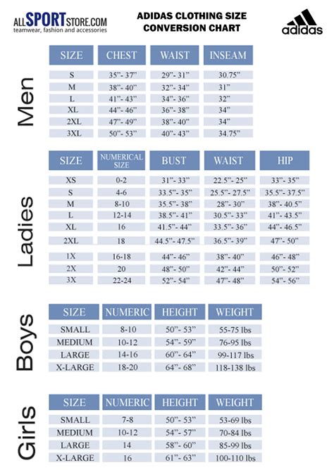 adidas yoga pants size chart