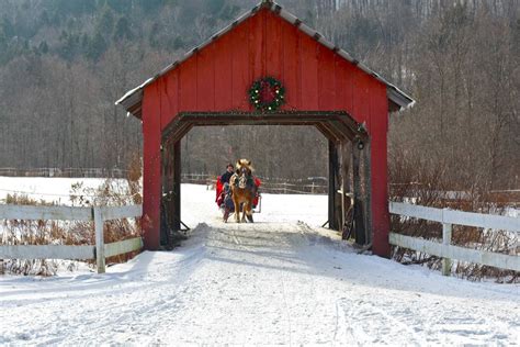 a picturesque ending to 2010 happy new year, y'all Old Bridges, Stowe Vermont, Snow Scenes ...