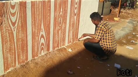 Wall painting design ideas for old compound wall Asian paints - YouTube