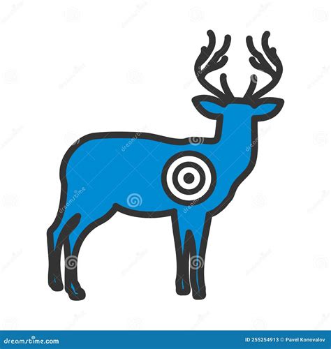 Icon of Deer Silhouette with Target Stock Vector - Illustration of head, natural: 255254913