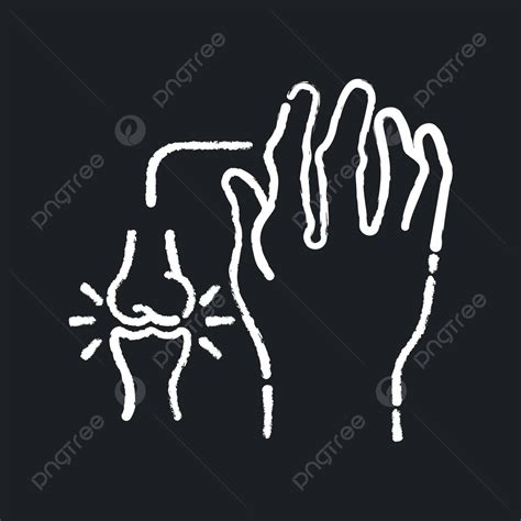 Black Background With Chalk White Icon Of Rheumatoid Arthritis Vector, Autoimmune, Breakdown ...