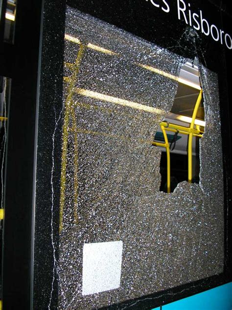 Bus window smashed on 24 September 2009