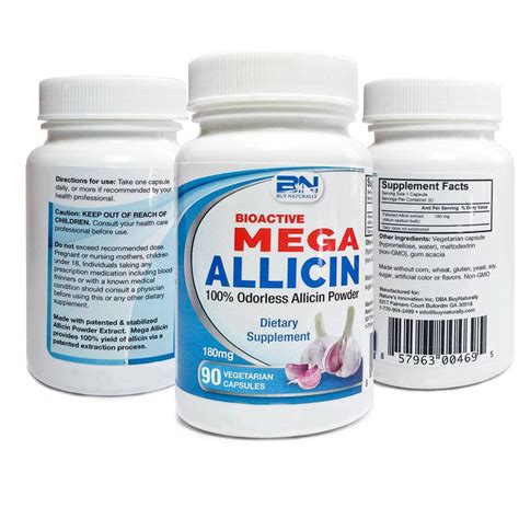 Mega Allicin 100% Allicin from Premium Garlic Made from a Patented and Proprietary Process ...