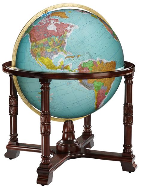 DIPLOMAT - Large Illuminated Floor Standing World Globe with Blue Ocean ...