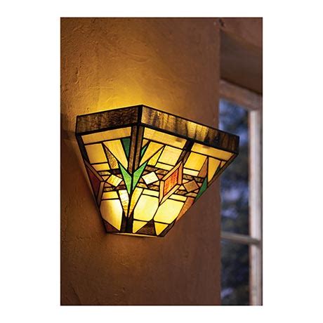 Battery-Operated Tiffany-Style Stained Glass Wall Sconces with Remote ...