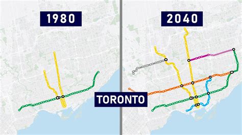 Evolution of the Toronto Subway 1954-2030s (geographic map) - YouTube