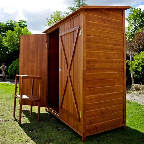 Wooden Garden Sheds Shed Tool Storage Cabinet Box Double Doors ...