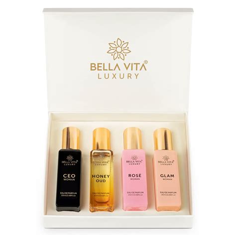 Amazon.com : Bella Vita Organic Women's Luxury Perfume Gift Set 4x20 ML | Luxury Scent with Long ...