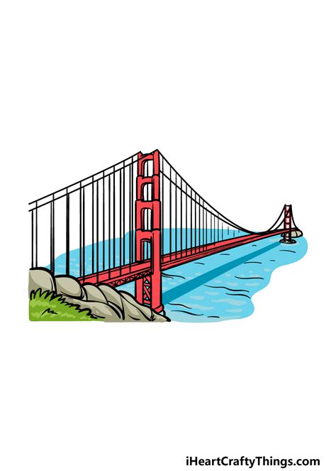 Golden Gate Bridge Side View Drawing