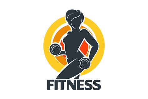 Fitness Gym Logo with Training Woman Silhouette By Olena1983 ...