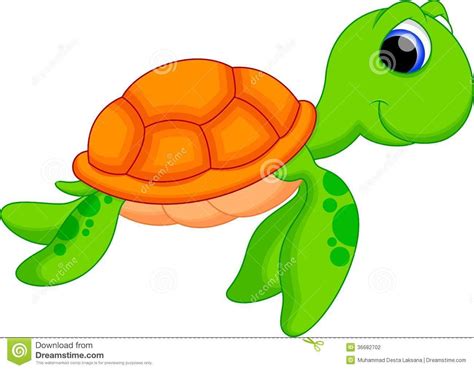 Sea turtle cartoon. Illustration of cute sea turtle cartoon #Sponsored ...