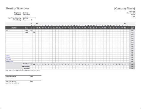 Employee Timesheet Spreadsheet — db-excel.com