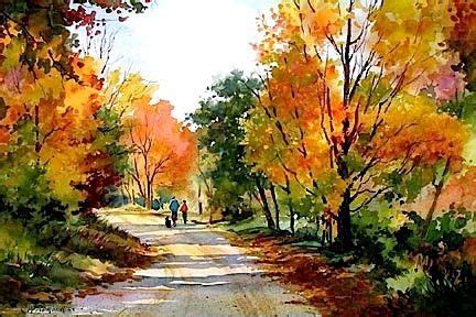 Fall Landscape Watercolor Painting at PaintingValley.com | Explore collection of Fall Landscape ...