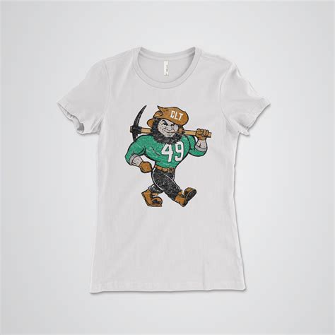 Women's Charlotte 49ers Mascot Distressed V-neck Big Norm Cotton Unisex ...