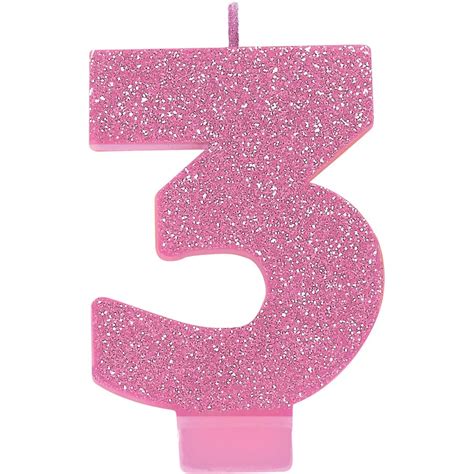 Birthday Number Candle Pink #3 | BIG W