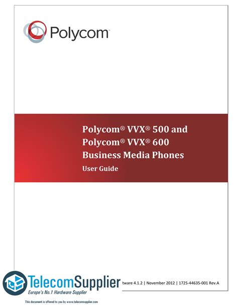 POLYCOM VVX 500 USER MANUAL Pdf Download | ManualsLib