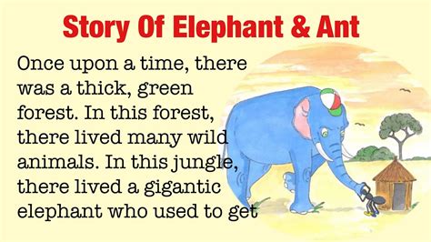 Story Of Elephant and Ant | Short story writing in english | story for kids | hikiddoos - YouTube