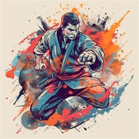 Premium Photo | Graffitistyle Jiu Jitsu Fighter