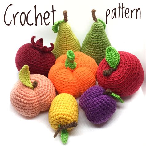 Crochet fruit, amigurumi fruit, amigurumi, play food | Crochet fruit, Knit decor, Easy crochet ...