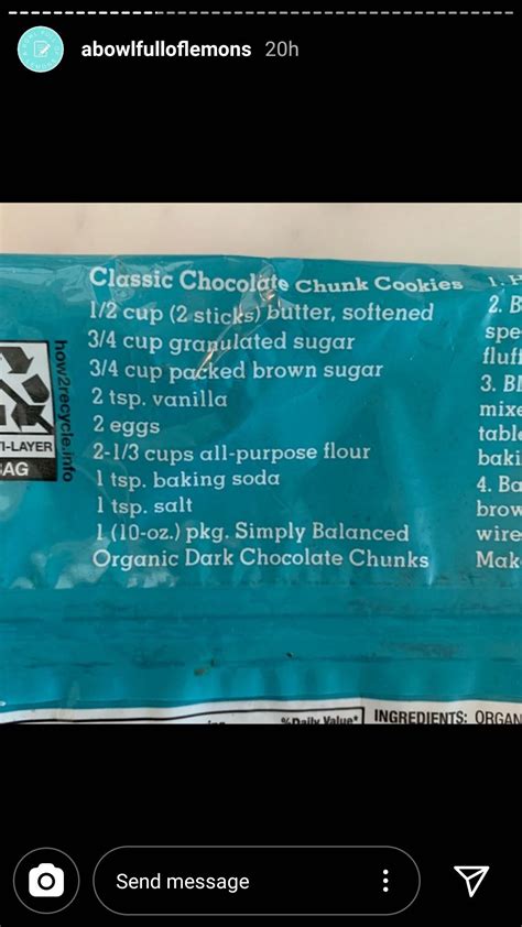 Organic Dark Chocolate, Chocolate Chunk Cookies, Granulated Sugar, Stick Of Butter, Purpose ...