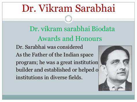 DR VIKRAM SARABHAI