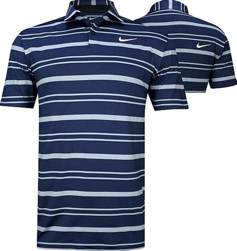 Nike Dri-FIT Tour Stripe Golf Shirts in Midnight navy with light grey ...