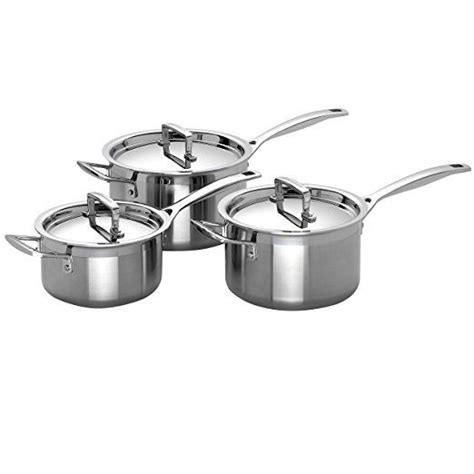 Le Creuset 3-Ply Stainless Steel Saucepan with Lid, 20 x 12.2 cm ...