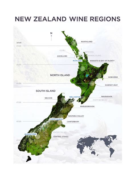 Large map of New Zealand wine regions | New Zealand | Oceania ...