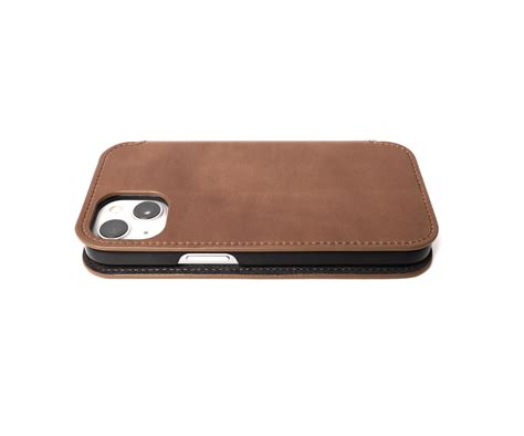 Custom Light Brown Leather iPhone 13 Pro Max Folio Case Bulk Wholesale | Supercase