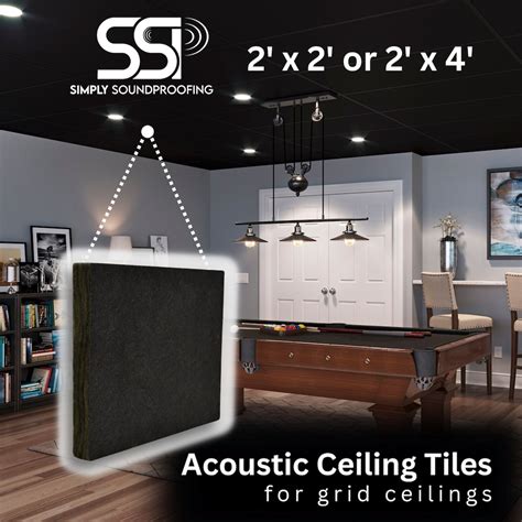 Silentceiling™ Black Acoustic Ceiling Tiles 2x2 or 2x4 Sound Absorption ...