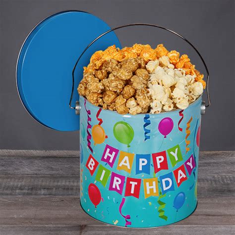 3.5 Gallons of Popcorn with Happy Birthday Tin?? - Daily Mobile Delivery